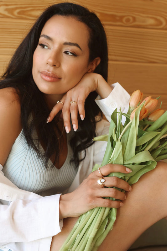 Mesa Ring Pearl - Gold