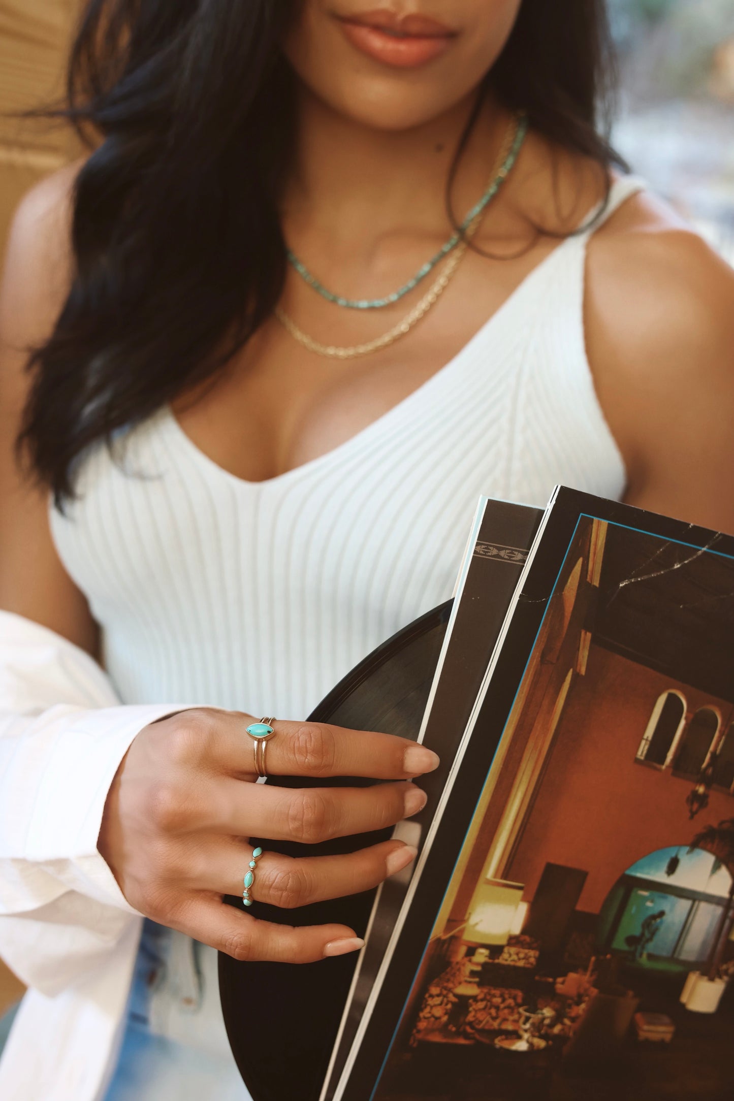 Lucy Ring Turquoise - Gold