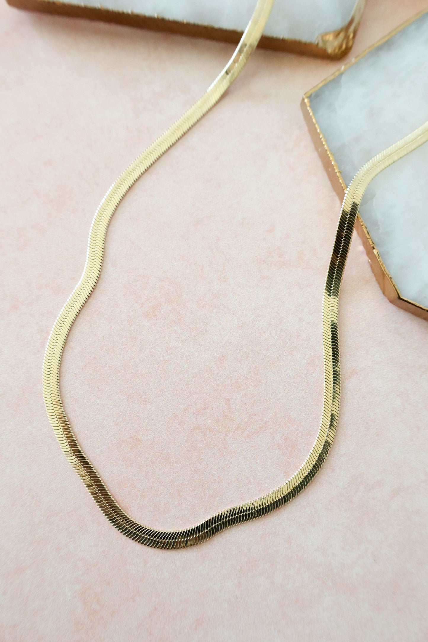 Amelia Dainty Herringbone Necklace