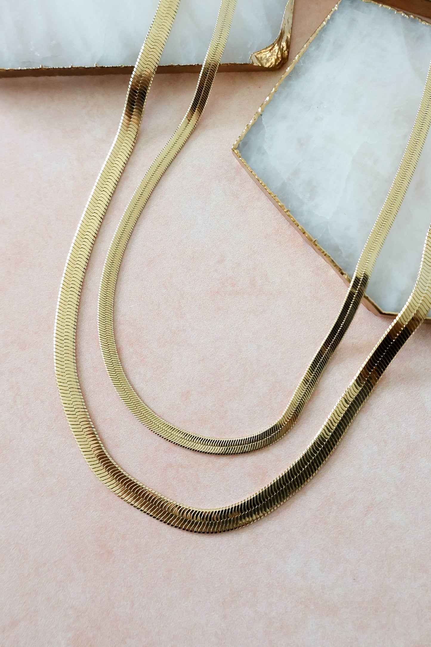 Amelia Dainty Herringbone Necklace