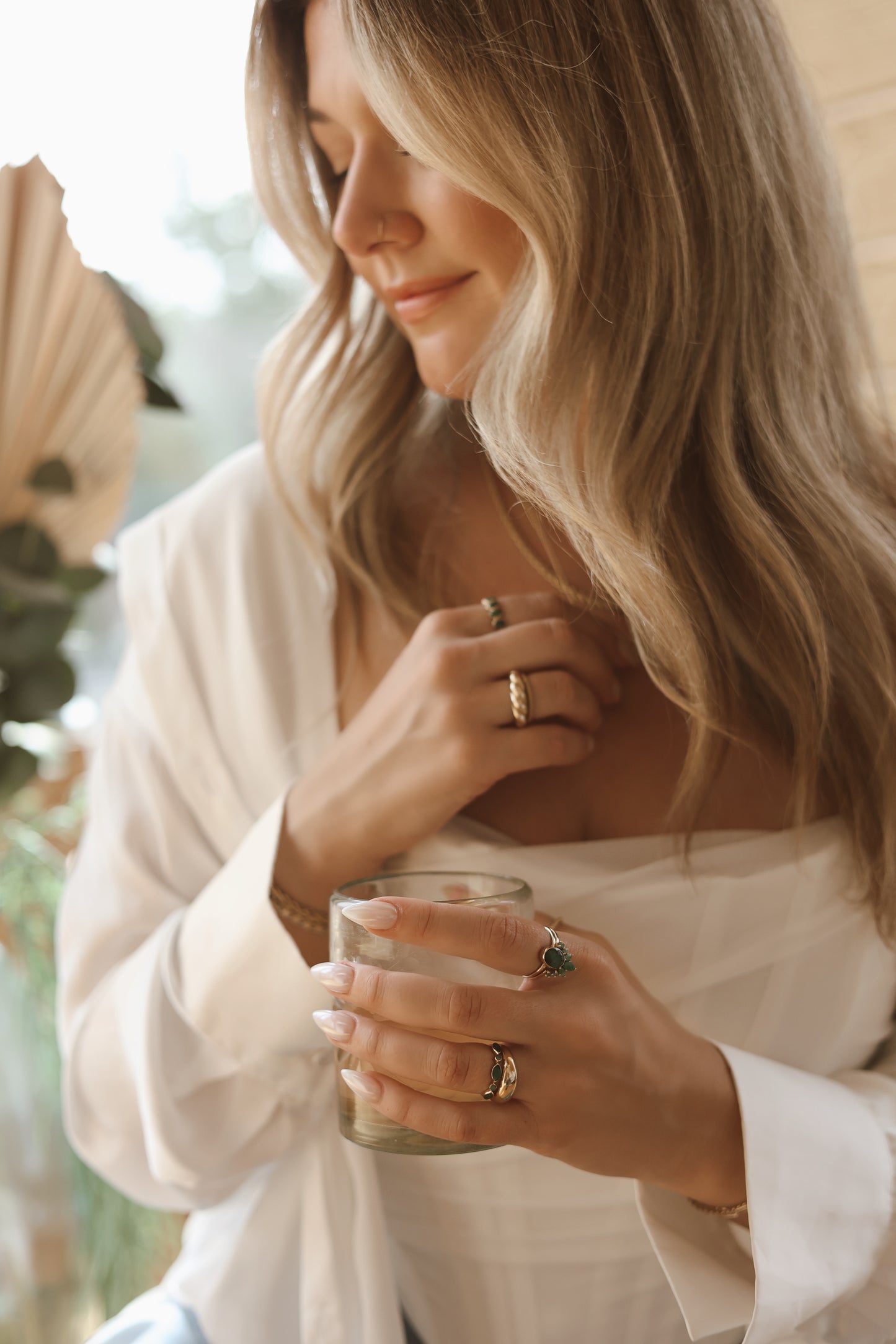 Olivia Ring Emerald - Gold