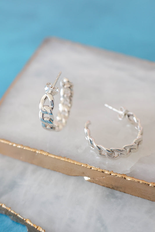 Logan Curb Hoop Earring