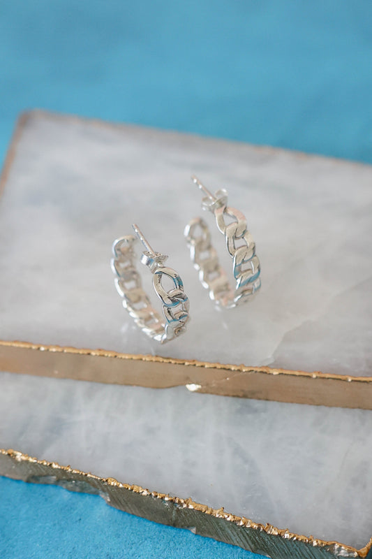 Logan Curb Hoop Earring
