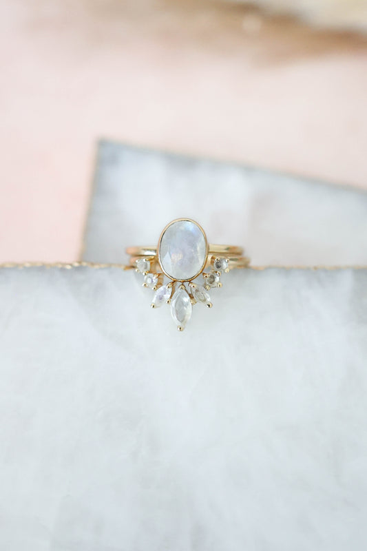 Aurora Ring Set Moonstone - Gold