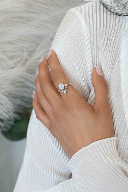 Aurora Ring Set Moonstone - Silver