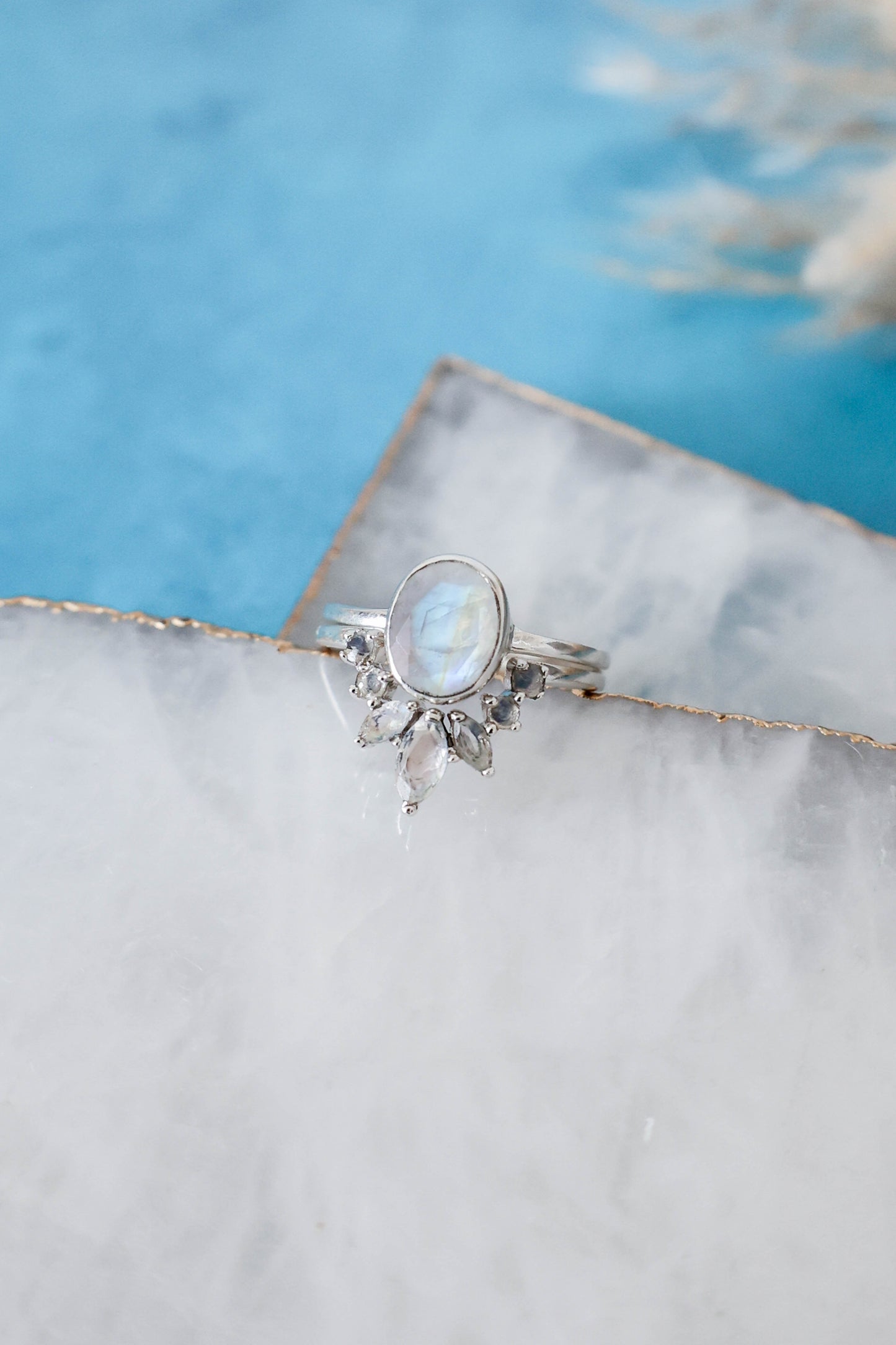 Aurora Ring Set Moonstone - Silver