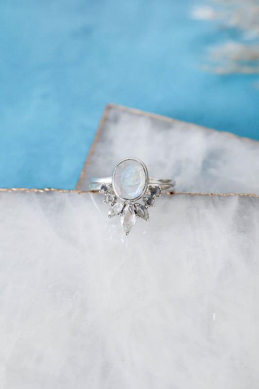 Aurora Ring Set Moonstone - Silver