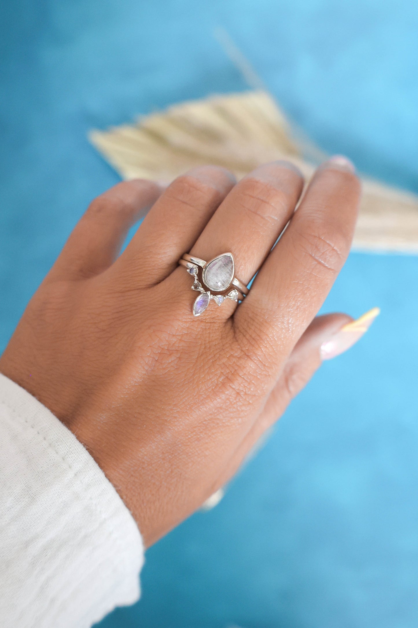 Golden Set Moonstone - Silver