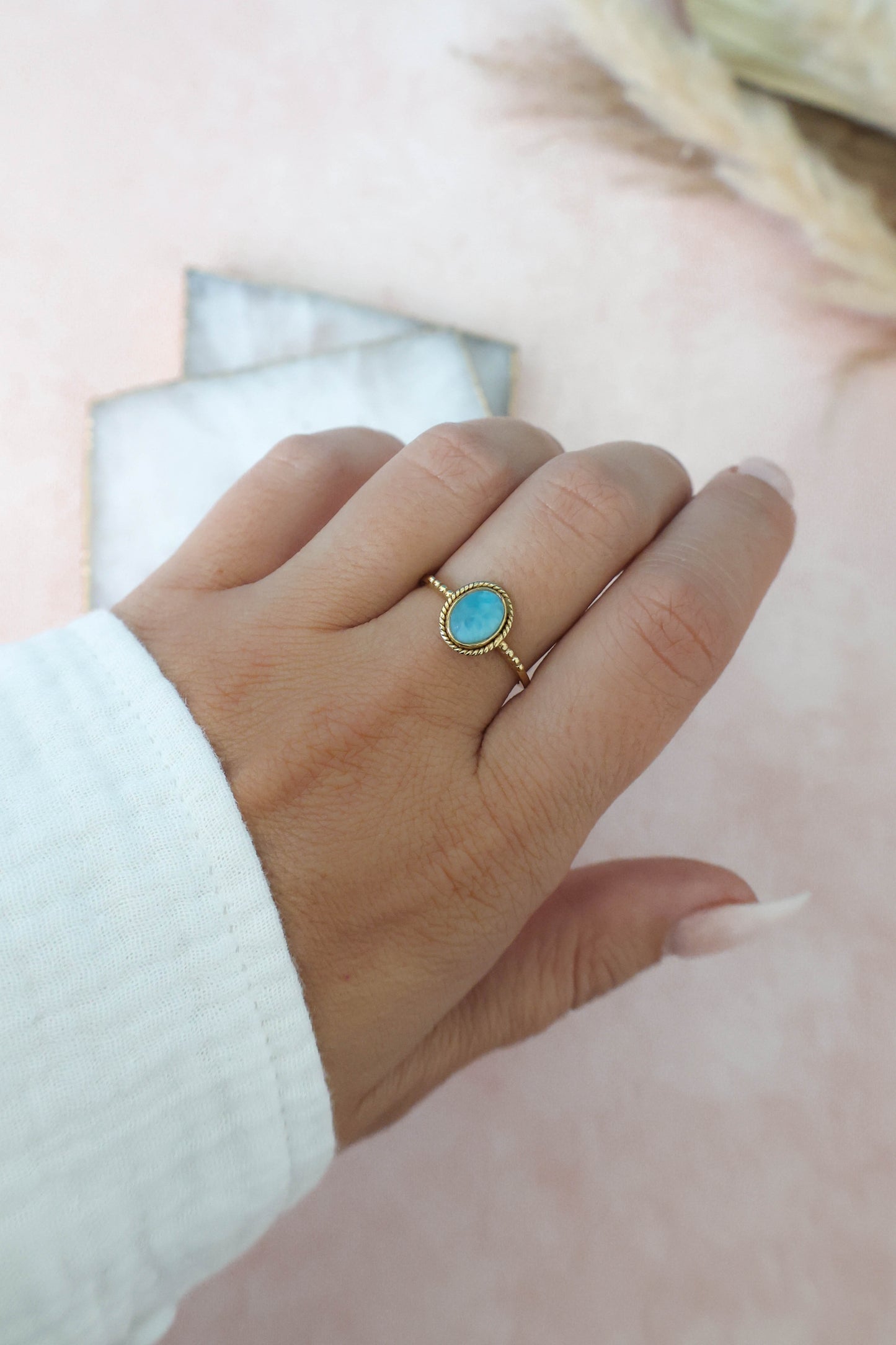 Julianna Ring Larimar - Gold
