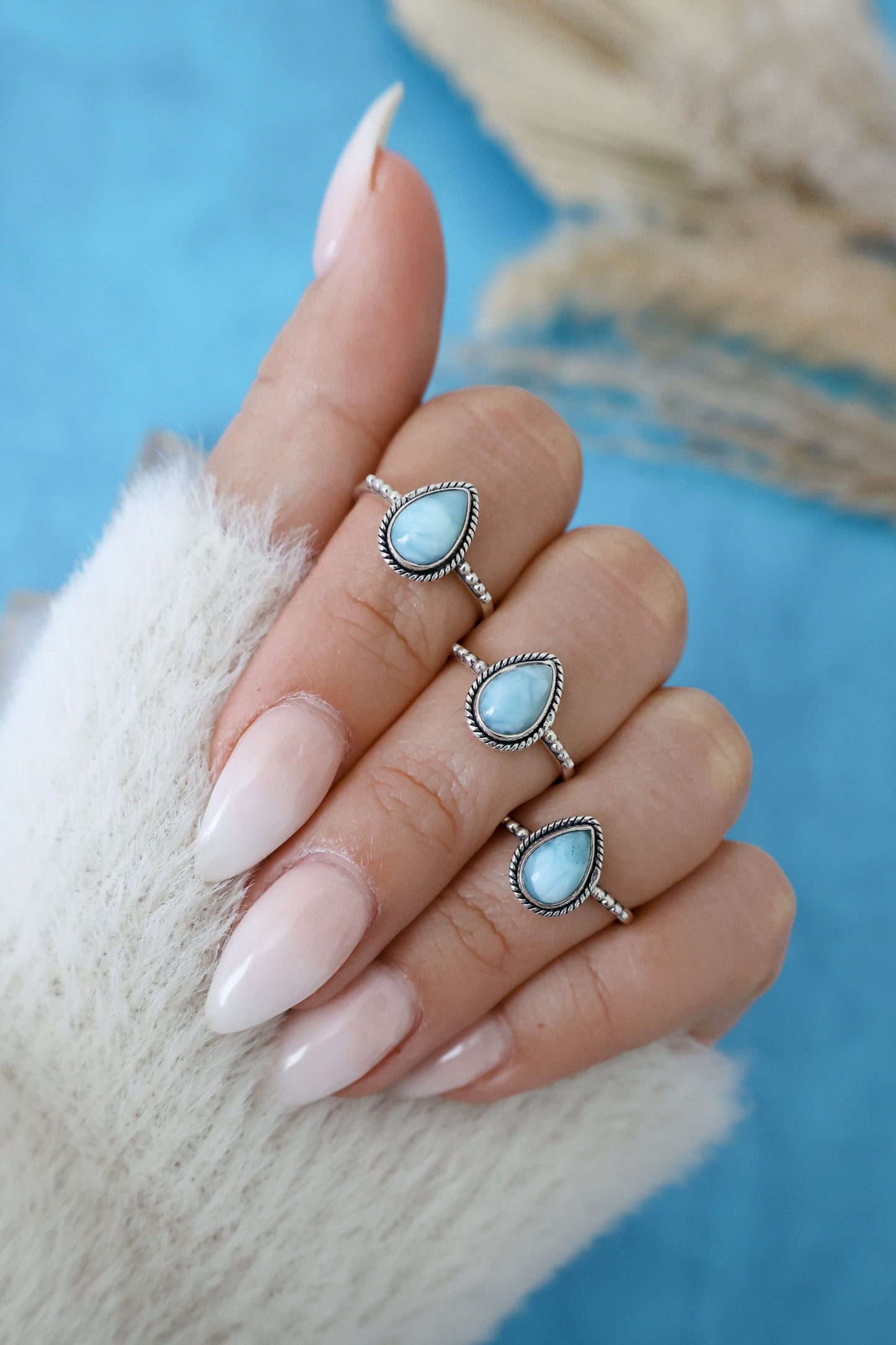 Madalena Ring Larimar - Silver