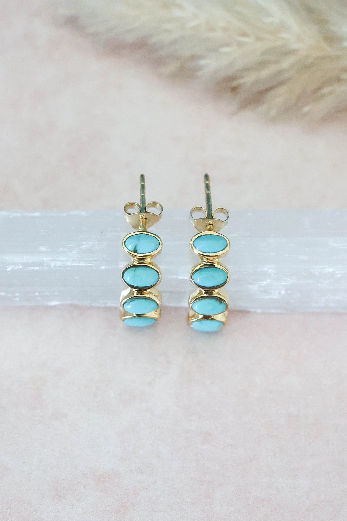 Nova Earrings Turquoise - Gold
