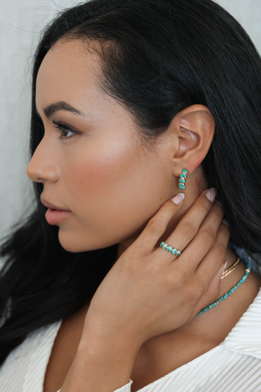 Nova Earrings Turquoise - Silver