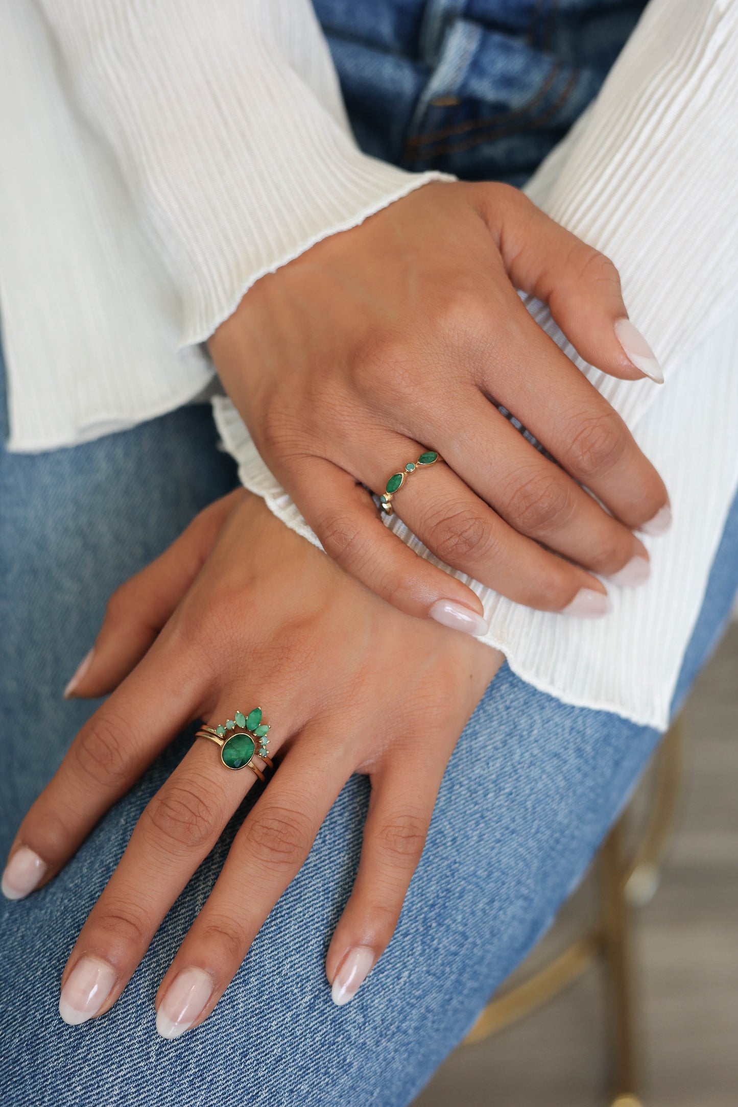 Olivia Ring Emerald - Gold