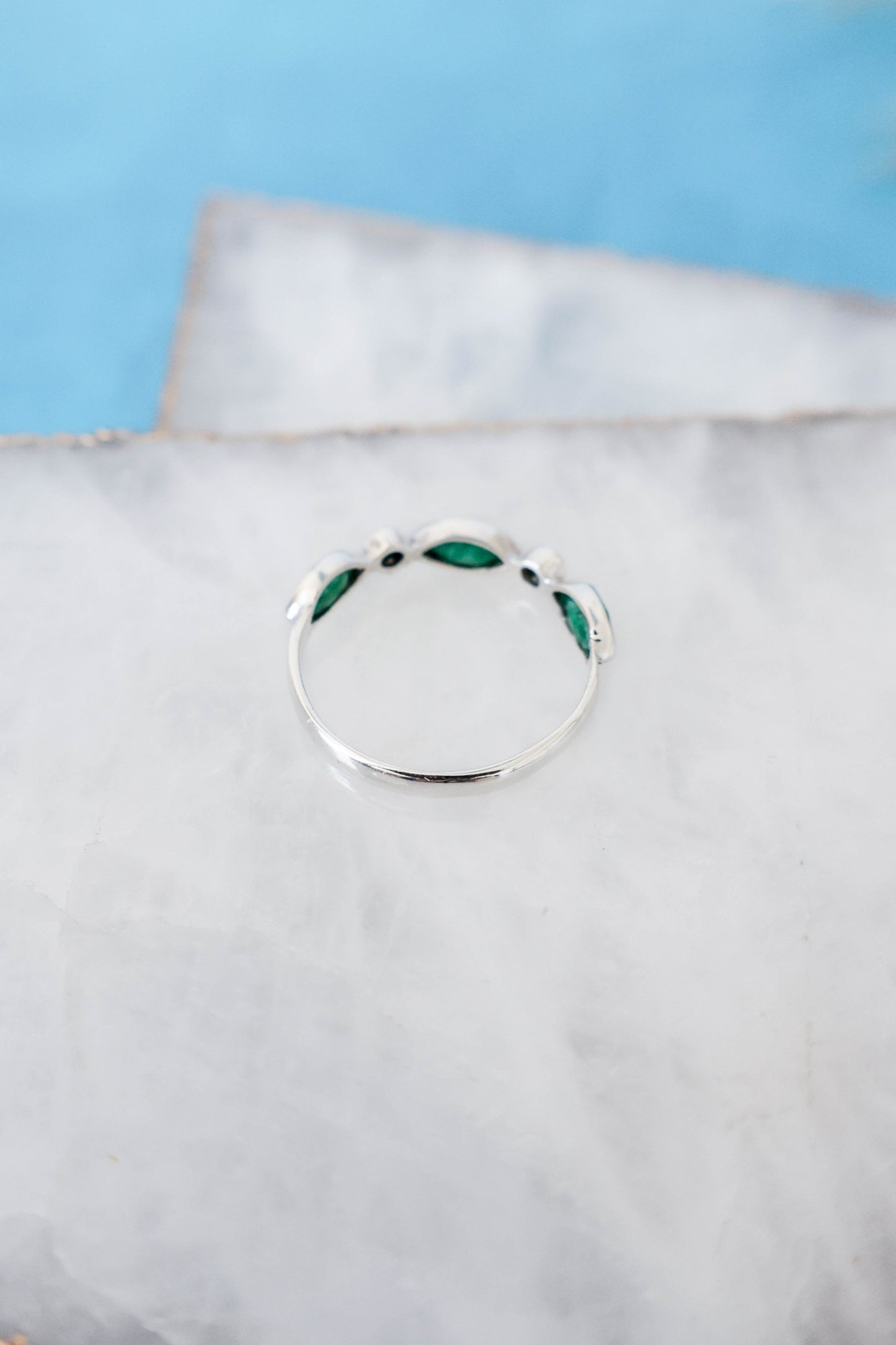 Olivia Ring Emerald - Silver