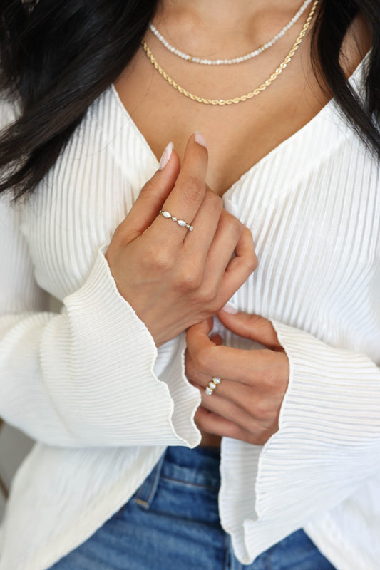 Olivia Ring Pearl - Gold