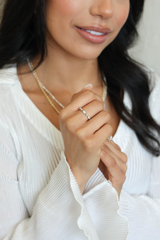 Olivia Ring Pearl - Silver