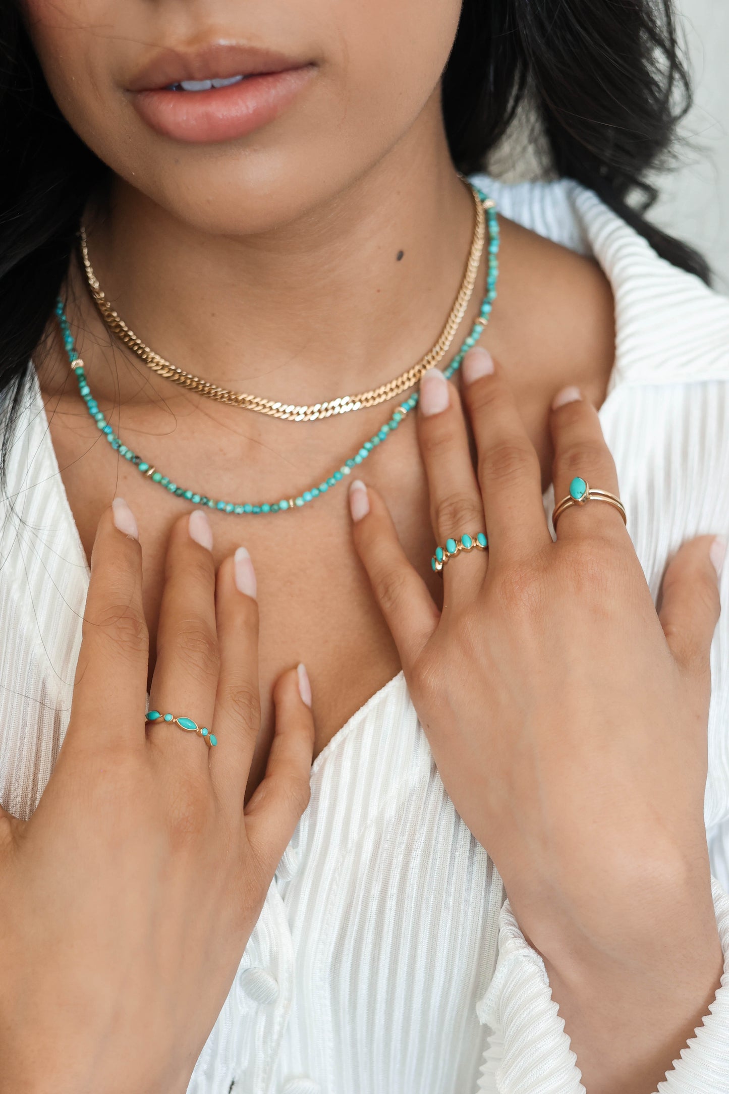 Olivia Ring Turquoise - Gold