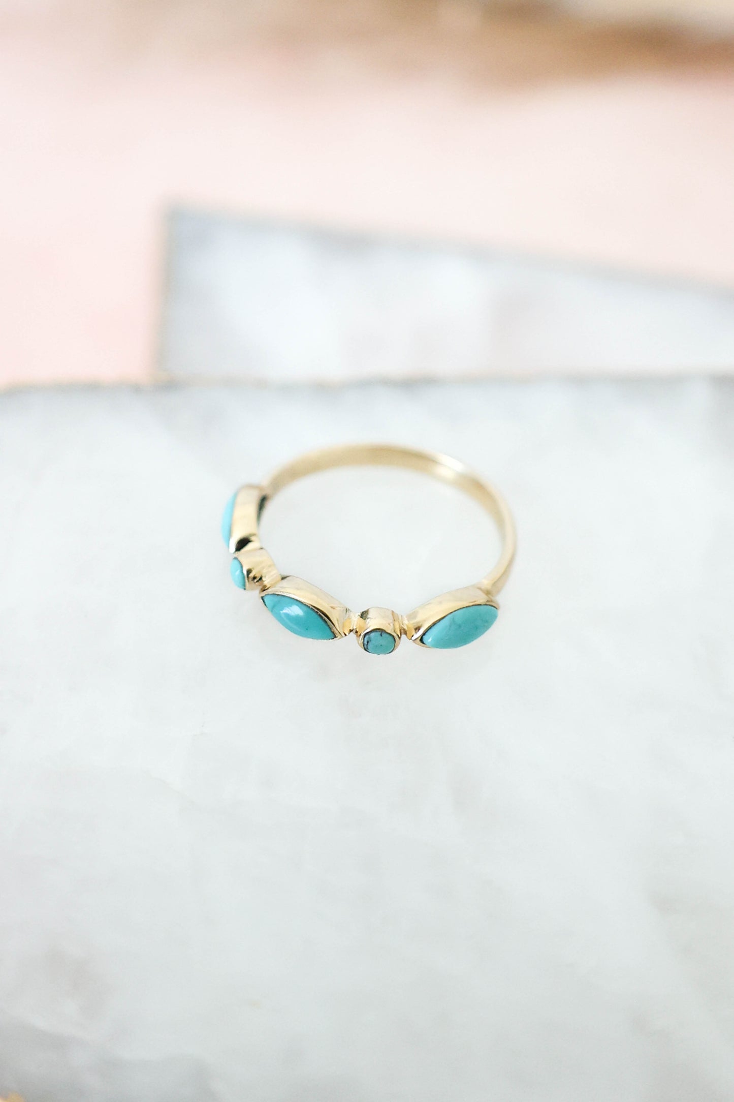 Olivia Ring Turquoise - Gold