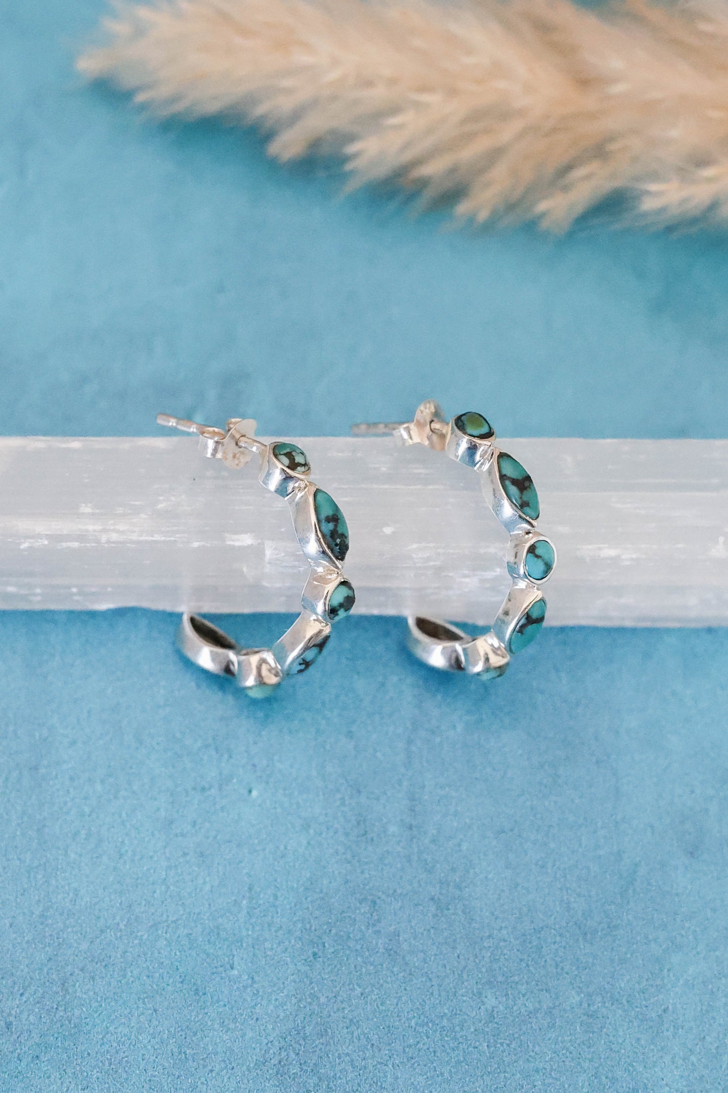Olivia Earrings Turquoise - Silver