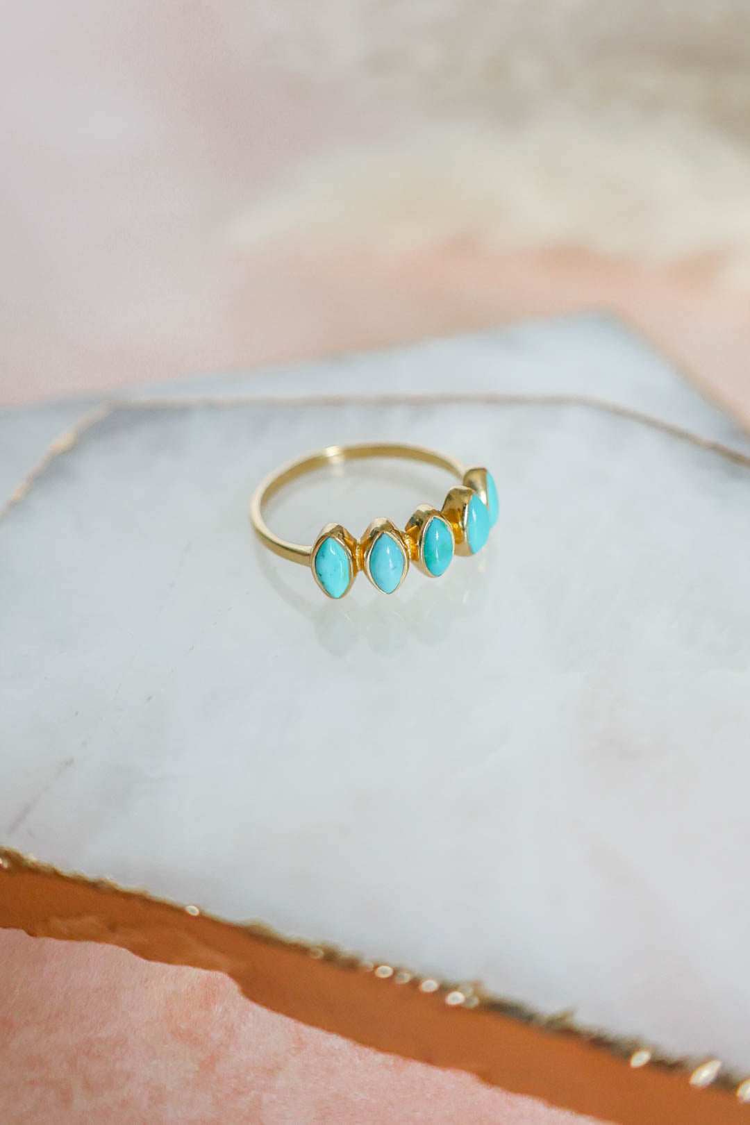 Hudson Ring Turquoise - Gold