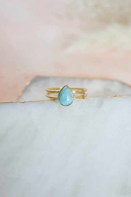 Lenox Ring Larimar - Gold