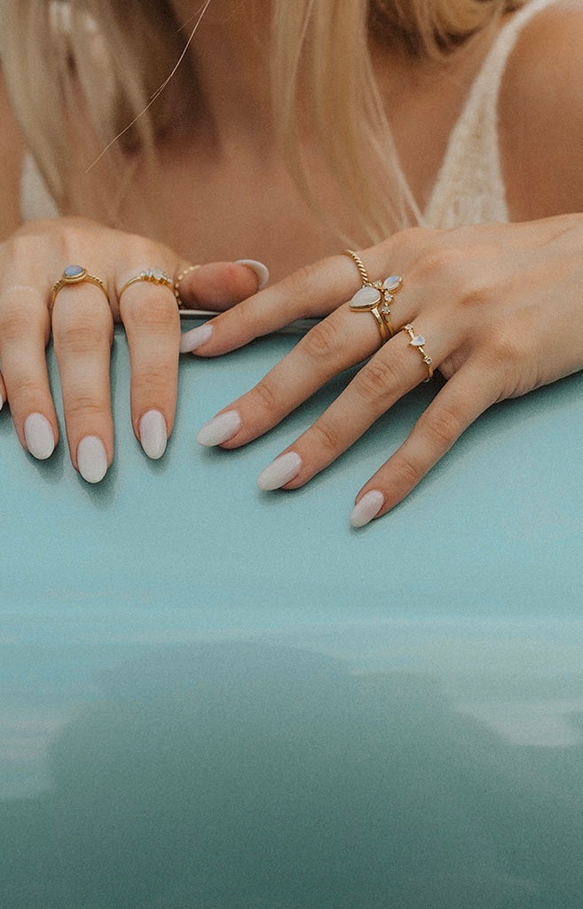 Melo Ring Rainbow Moonstone - Gold