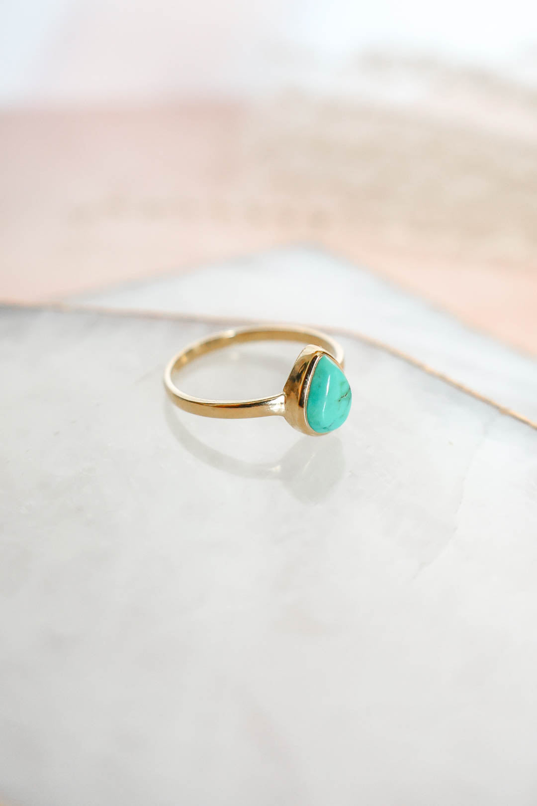 Mesa Ring Turquoise - Gold
