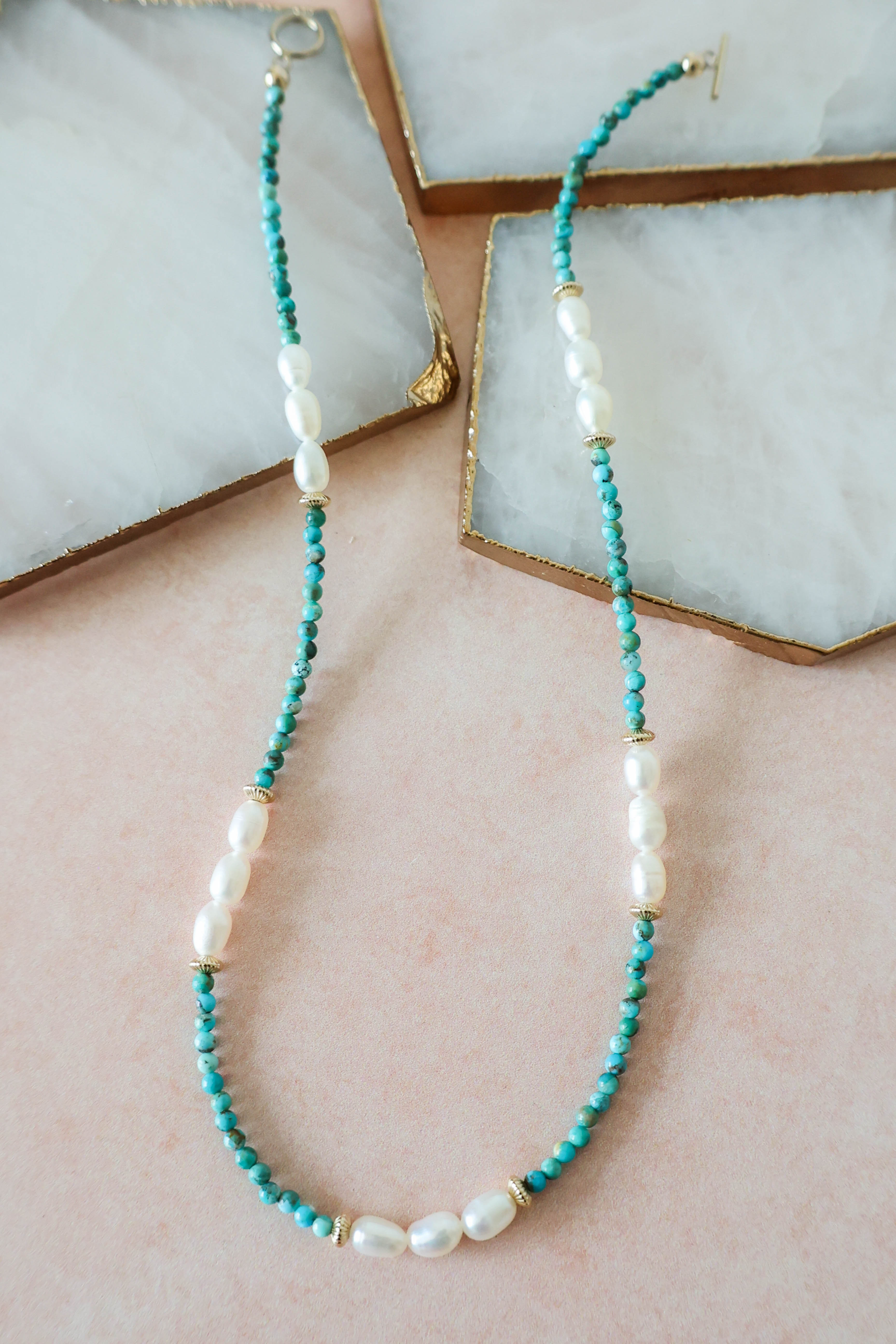 Turquoise and deals Pearl necklace