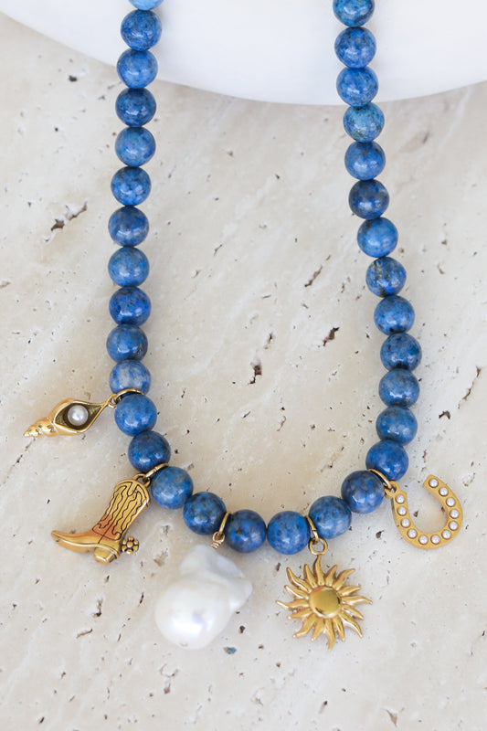 Abilene Charm Necklace - Denim Lapis