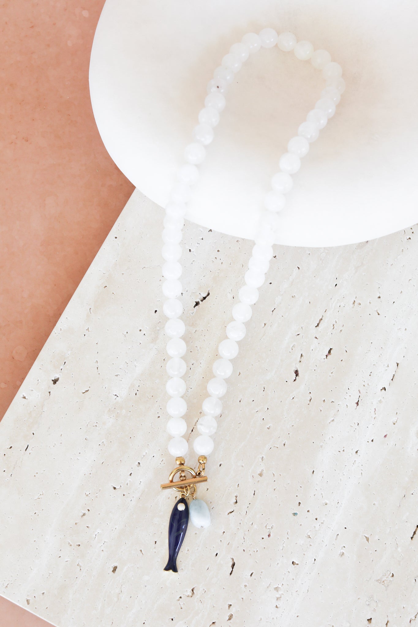 River Charm Necklace - Navy