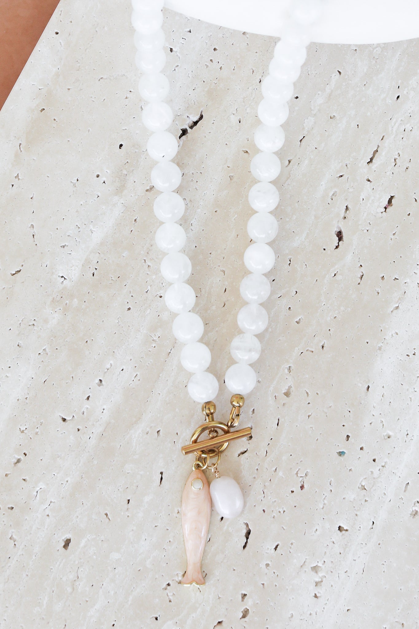 River Charm Necklace - Pink