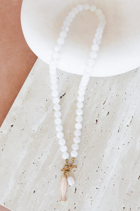 River Charm Necklace - Pink