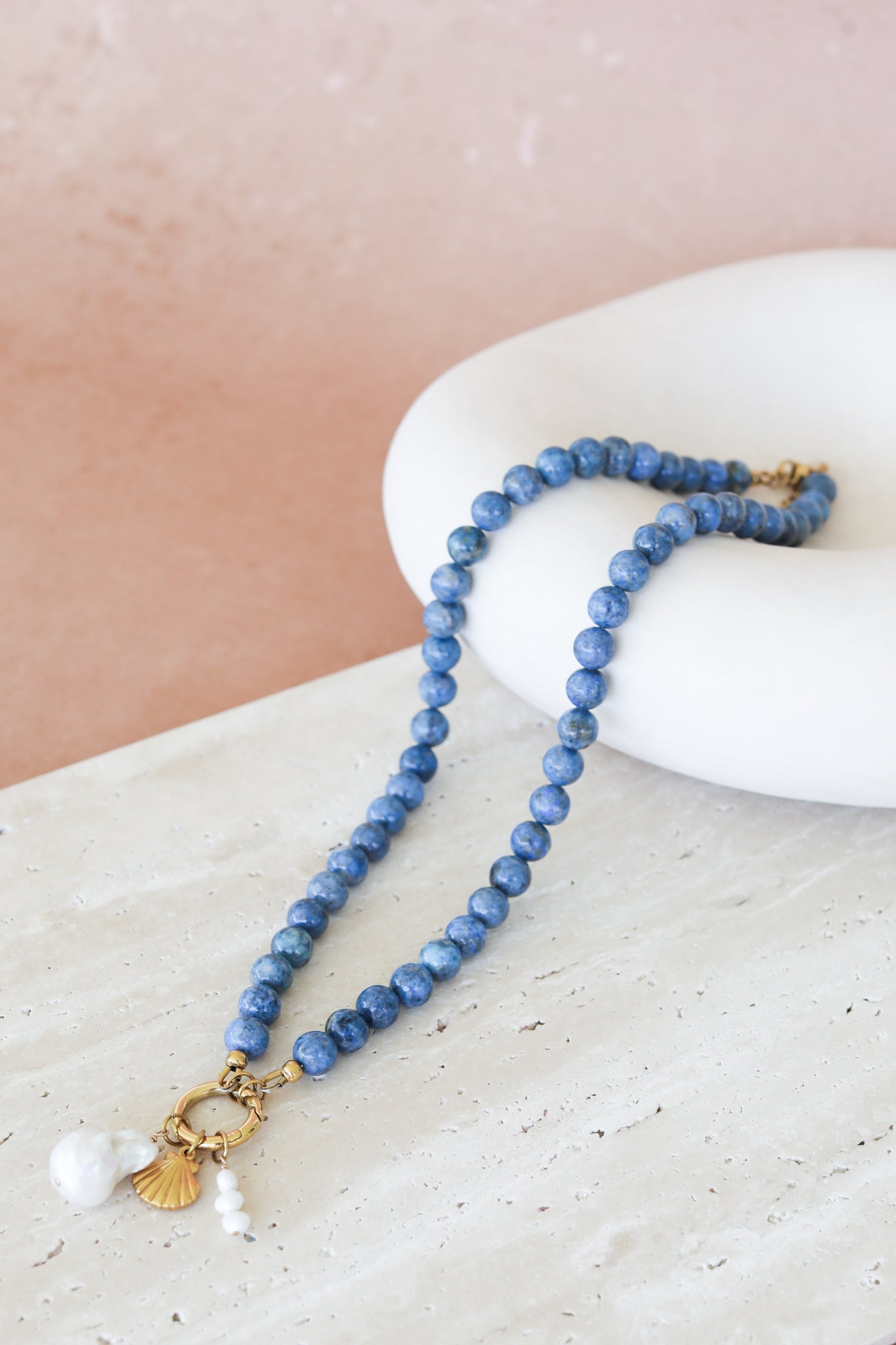 Lacy Charm Necklace - Denim Lapis