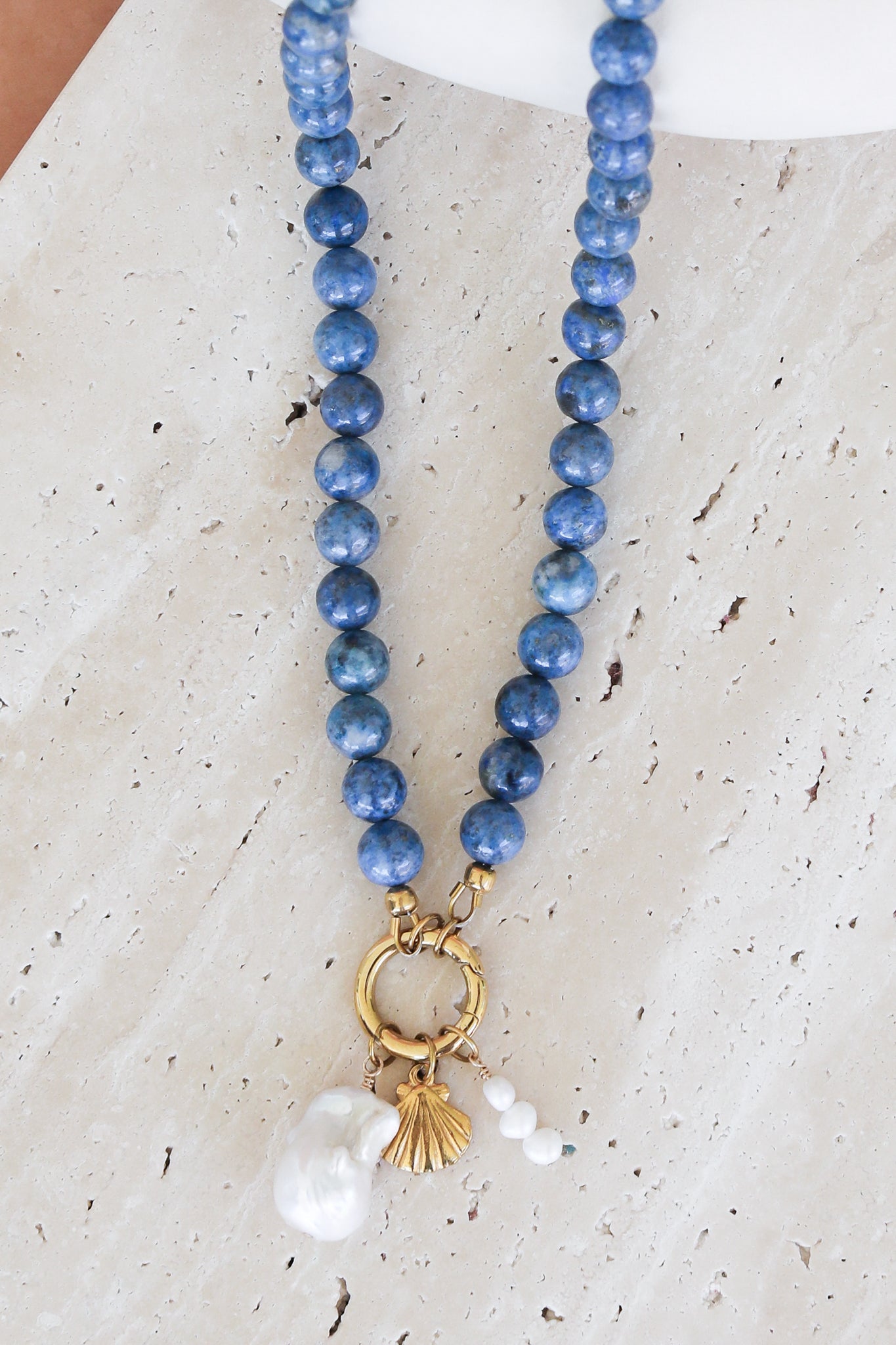 Lacy Charm Necklace - Denim Lapis