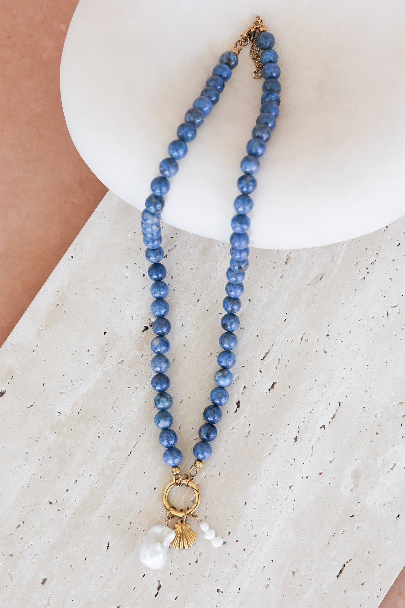 Lacy Charm Necklace - Denim Lapis