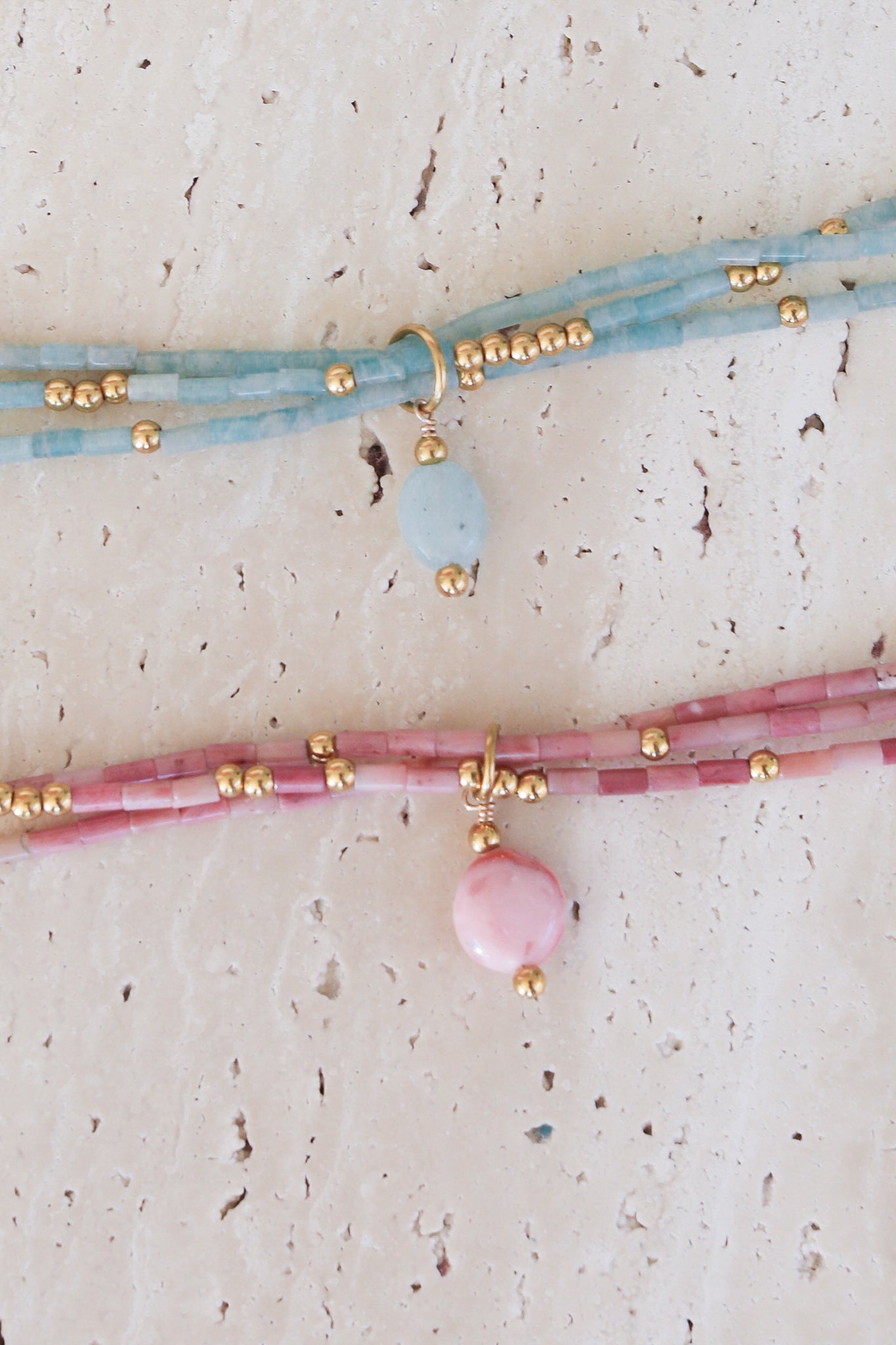 Penny Necklace - Pink Opal