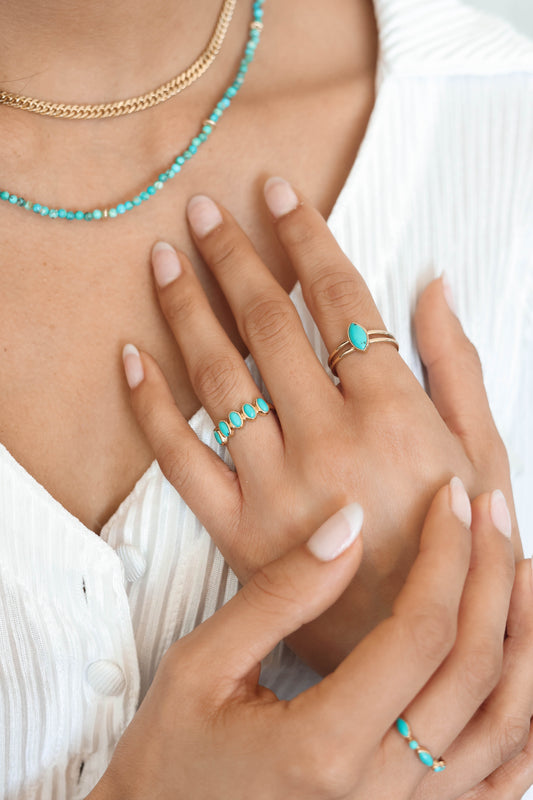 Lucy Ring Turquoise - Gold