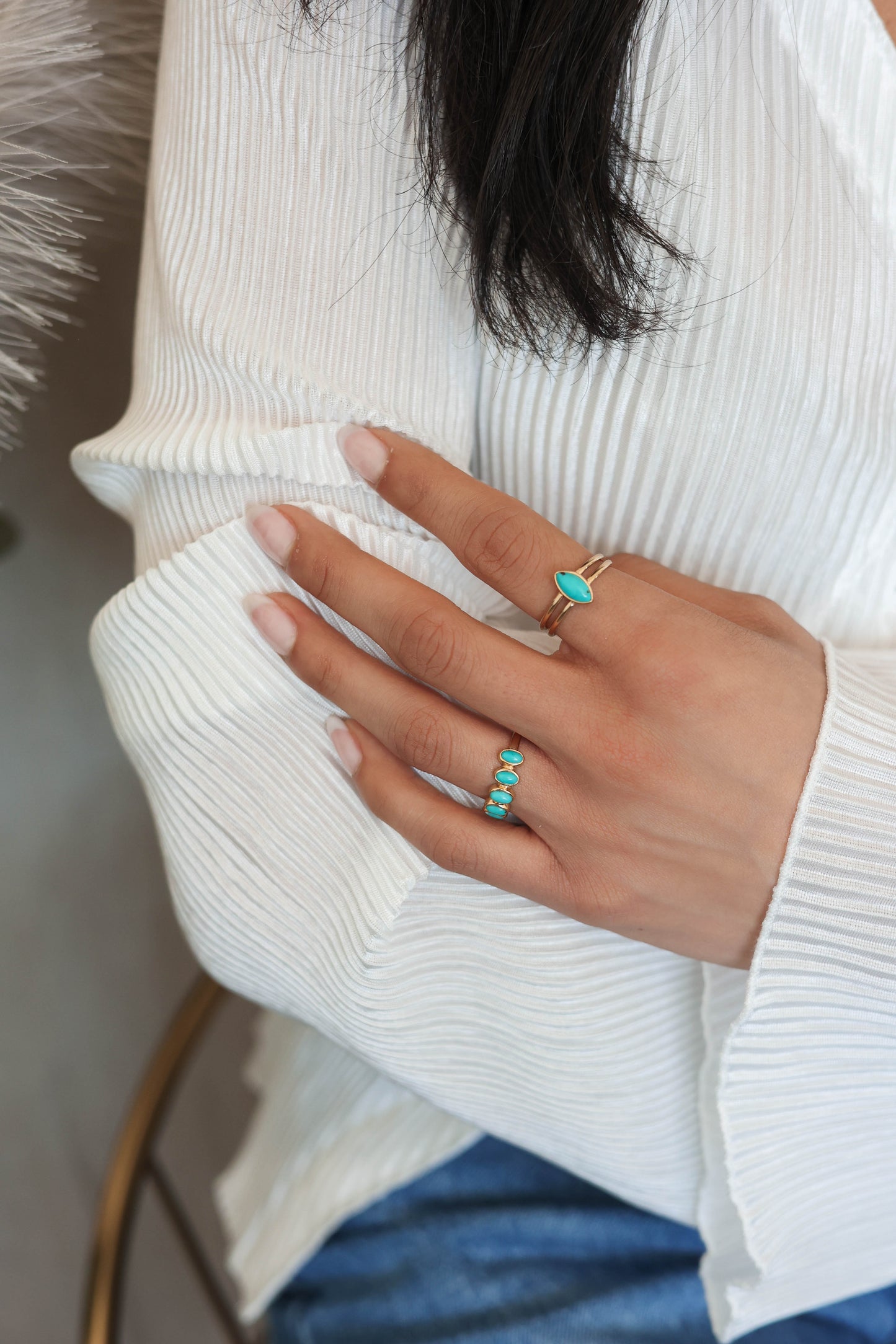 Lucy Ring Turquoise - Gold