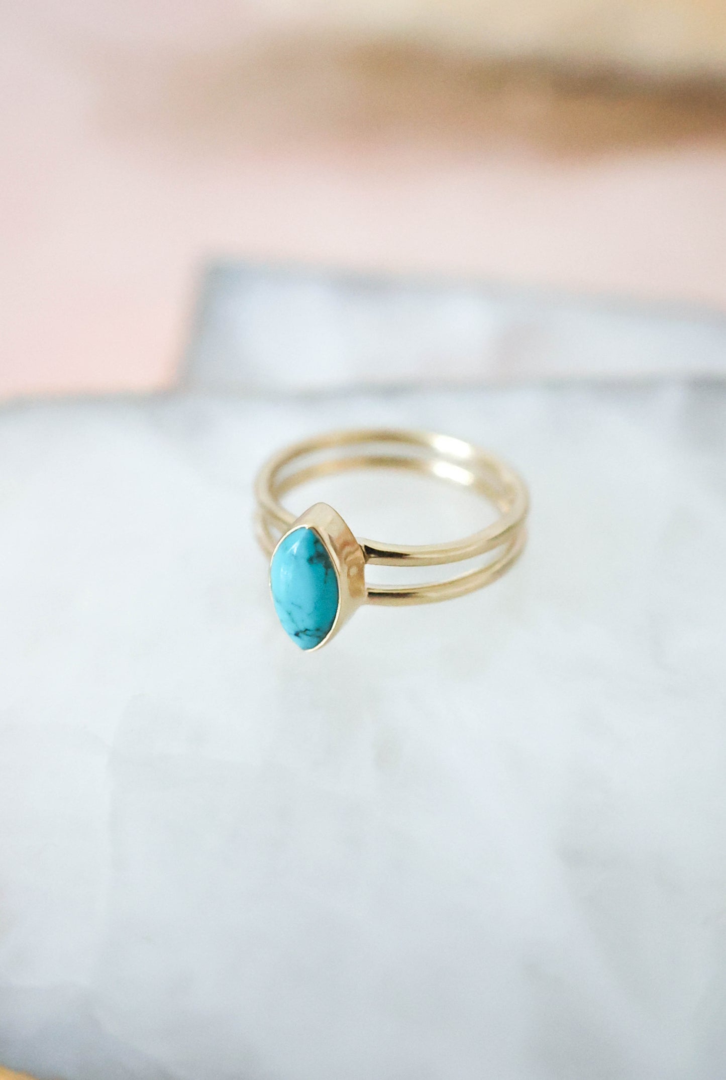 Lucy Ring Turquoise - Gold