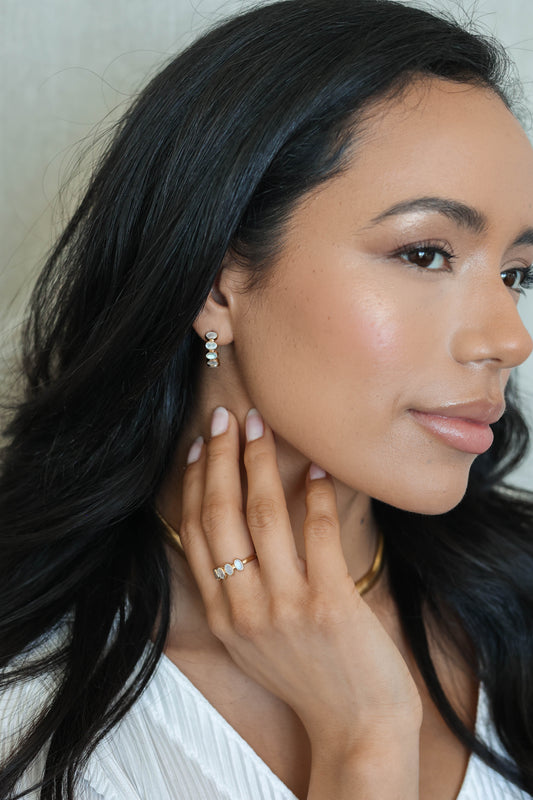 Nova Earrings Moonstone - Gold