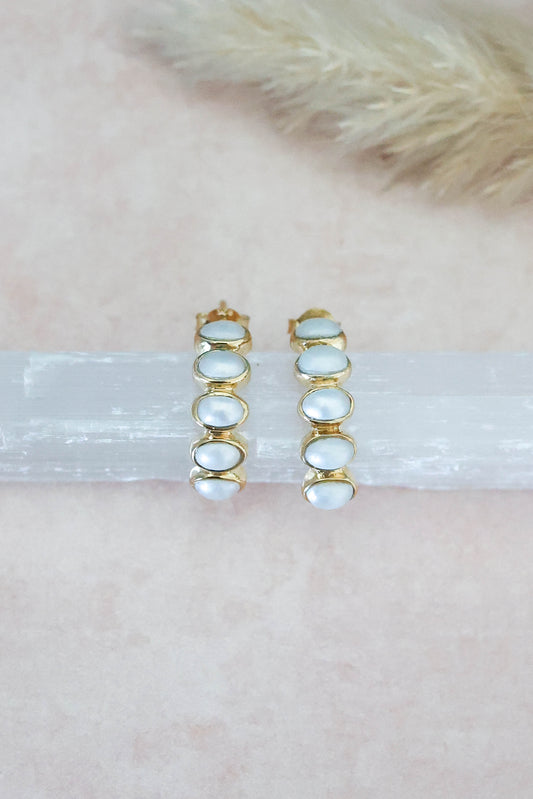 Nova Earrings Pearl - Gold