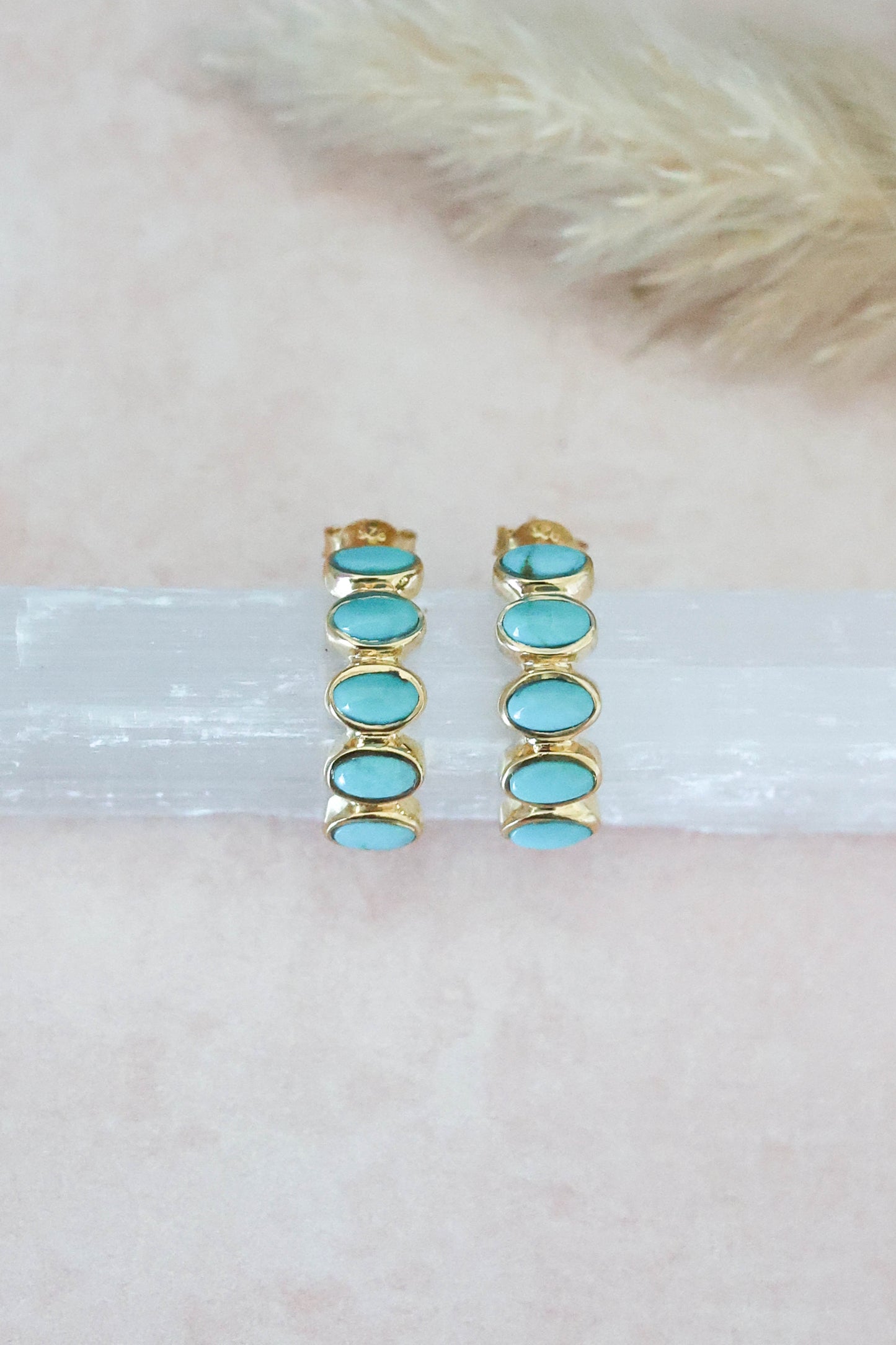 Nova Earrings Turquoise - Gold