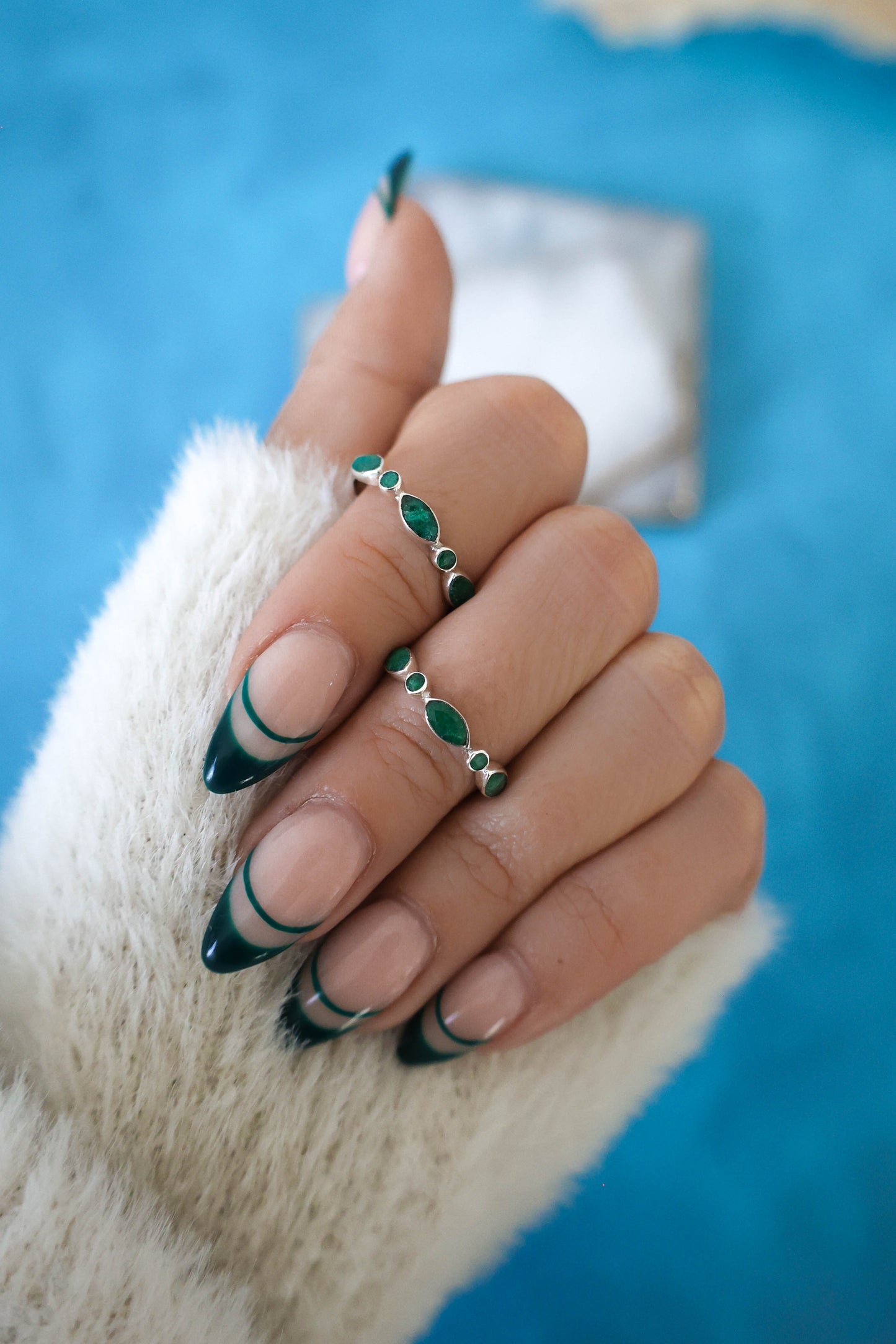 Olivia Ring Emerald - Silver