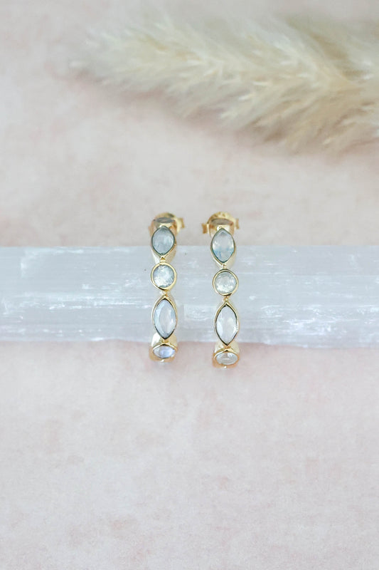 Olivia Earrings Moonstone - Gold