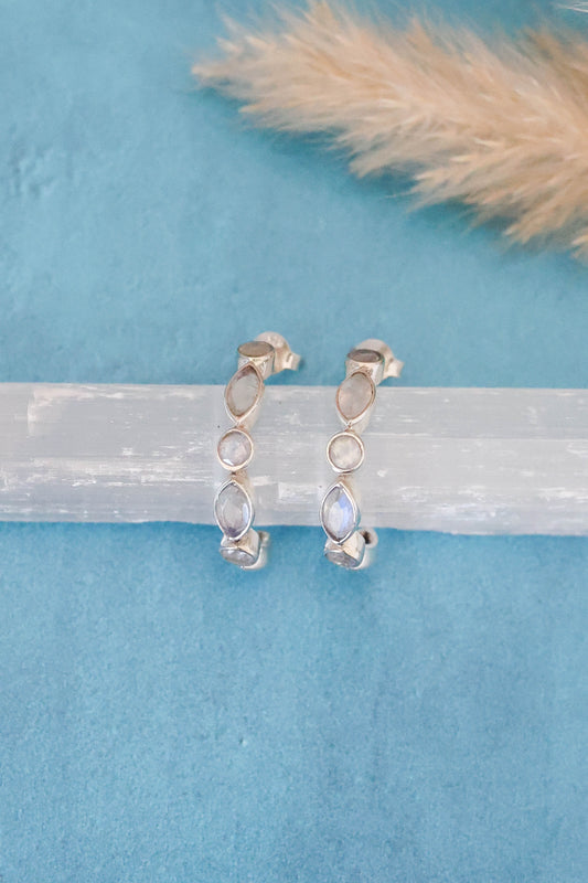 Olivia Earrings Moonstone - Silver