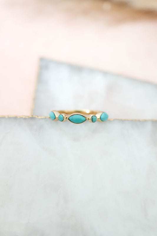 Olivia Ring Turquoise - Gold