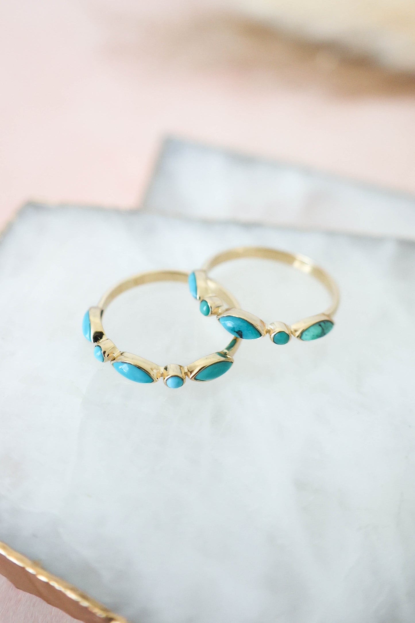 Olivia Ring Turquoise - Gold