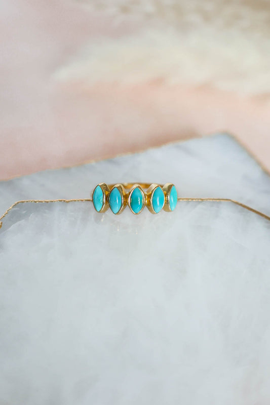 Hudson Ring Turquoise - Gold