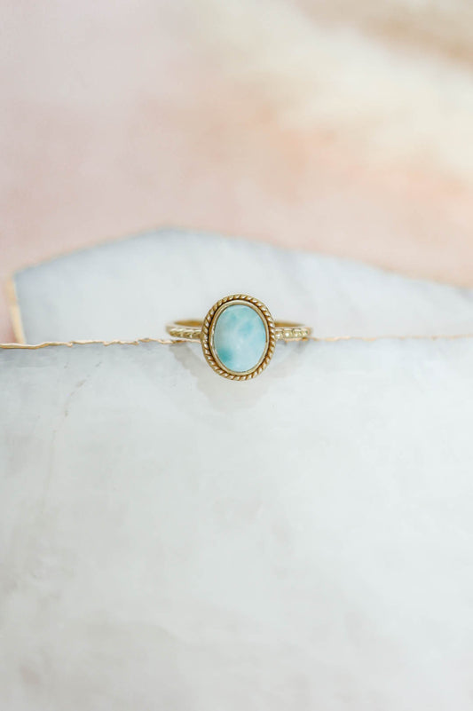 Julianna Ring Larimar - Gold