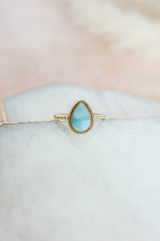 Madalena Ring Larimar - Gold